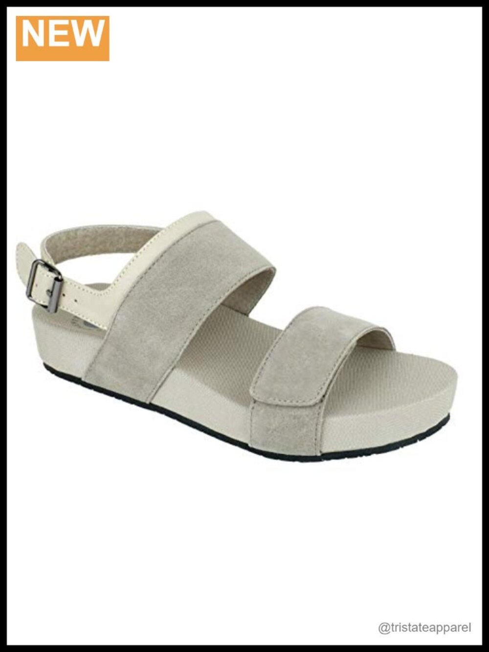 Orthotic Support Leather Wedge Sandals with Adjustable Buckle